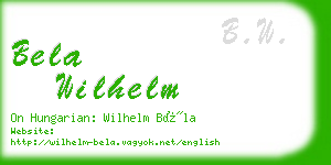 bela wilhelm business card